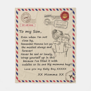 Personalized To My Son, Letter From Mom Blanket