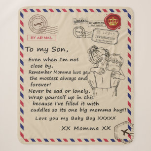 Personalized To My Son, Letter From Mom Blanket
