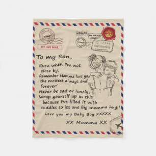 Personalized To My Son, Letter From Mom Blanket,