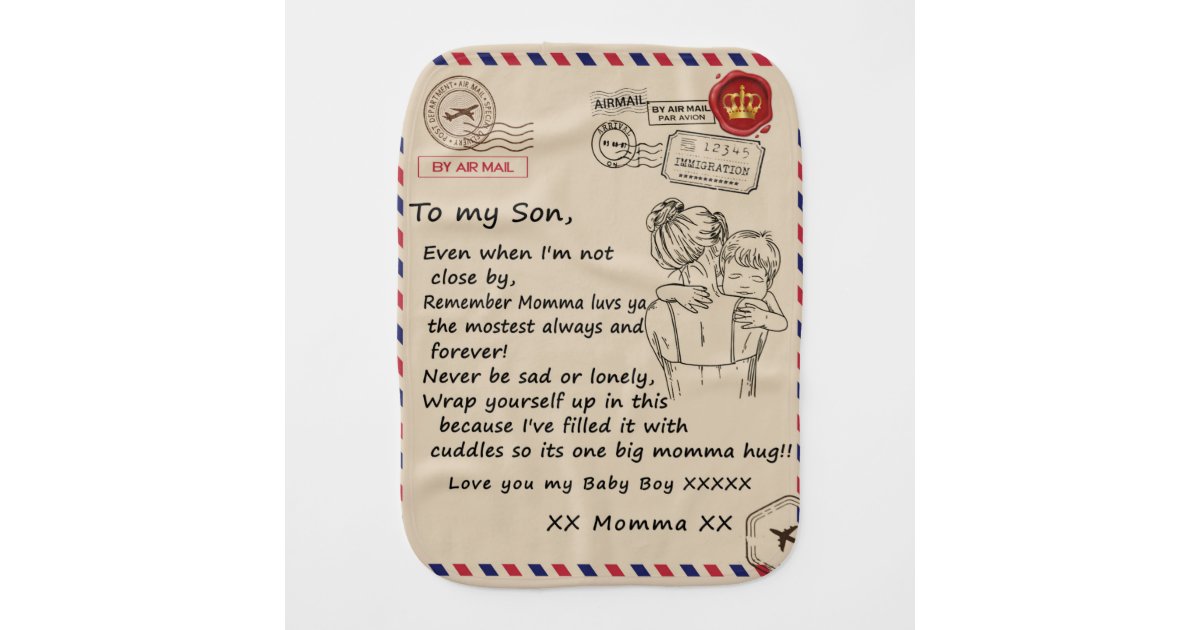Personalized To My Son, Letter From Mom Blanket Zazzle