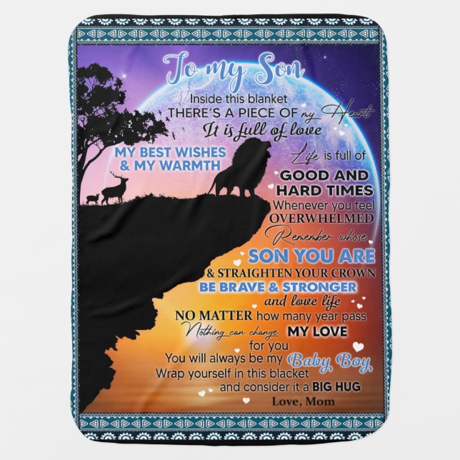 Personalized To My Son, Letter From Mom Blanket (Front)