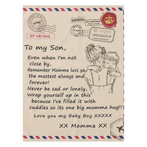 Personalized To My Son Letter From Mom Blanket Tablecloth