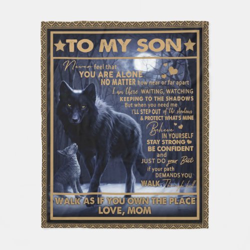 Personalized To My Son Letter From Mom Fleece Blanket