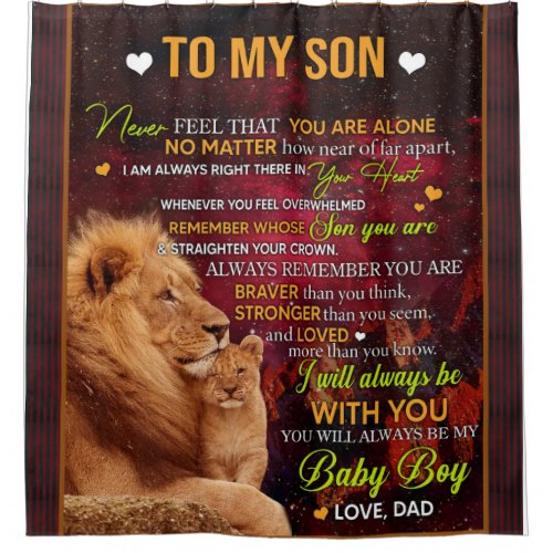 Personalized To My Son Lion Love Letter From Dad Shower Curtain