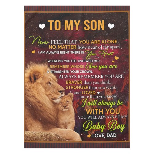 Personalized To My Son Lion Love Letter From Dad Tablecloth