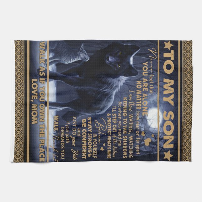 Personalized To My Son, Son Birthday Gift Kitchen Towel (Horizontal)