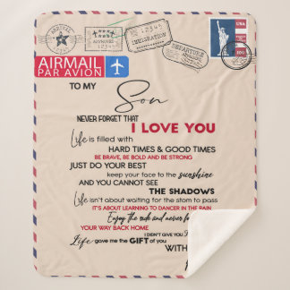 Personalized To My Son, Son Birthday Gift Sherpa Blanket