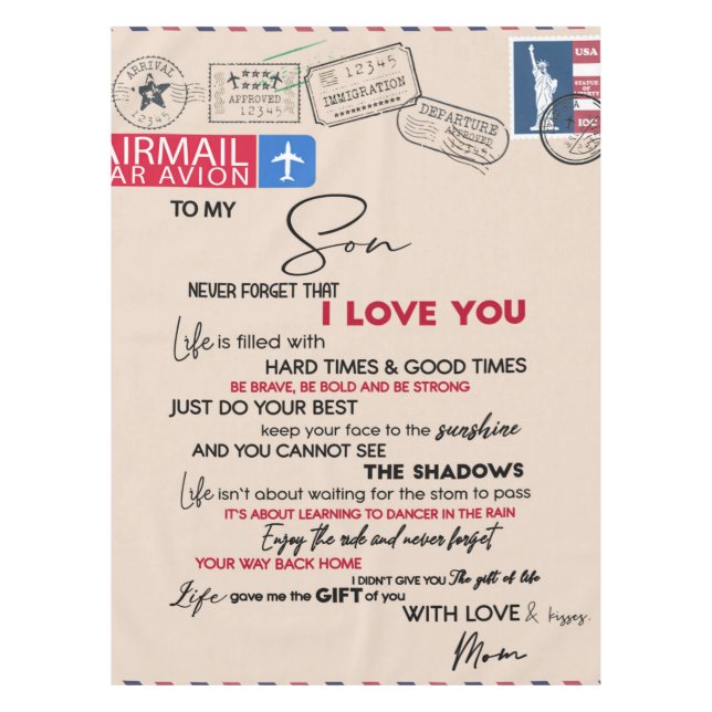 Personalized To My Son, Son Birthday Gift Tablecloth (Front)