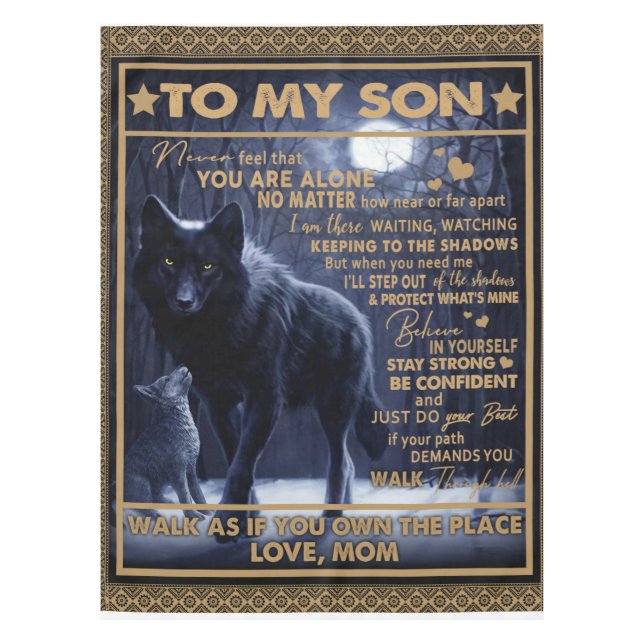 Personalized To My Son, Son Birthday Gift Tablecloth (Front)