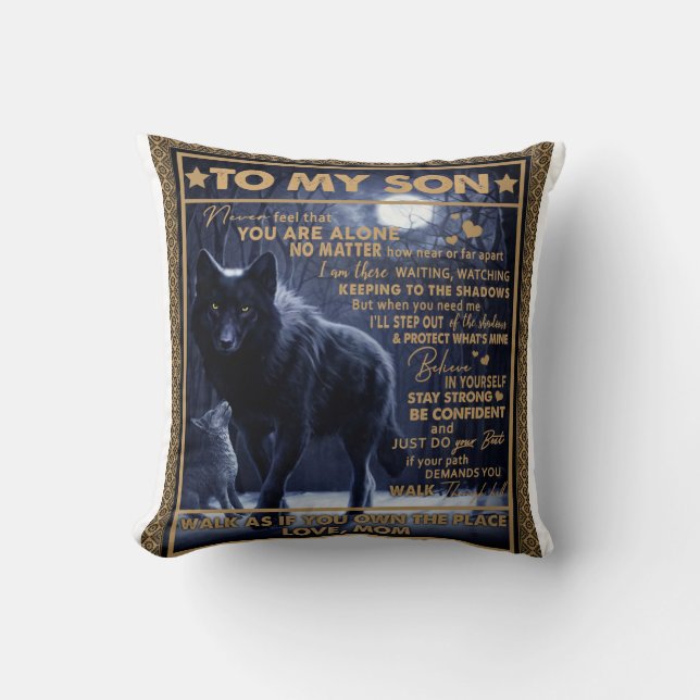 Personalized To My Son, Son Birthday Gift Throw Pillow (Front)
