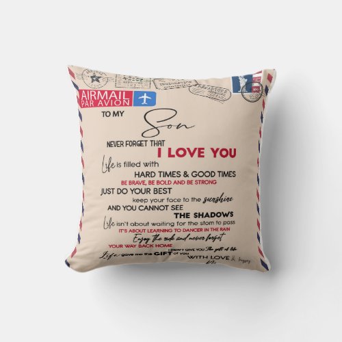 Personalized To My Son Son Birthday Gift Throw Pillow