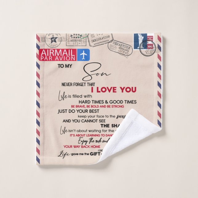 Personalized To My Son, Son Birthday Gift Wash Cloth (Wash Cloth)