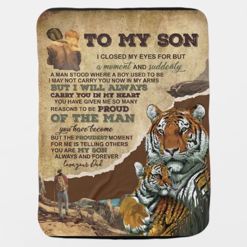 Personalized To My Son Tiger Blanket Love Letter Baby Blanket