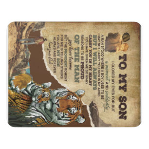 Personalized To My Son Tiger Door Sign