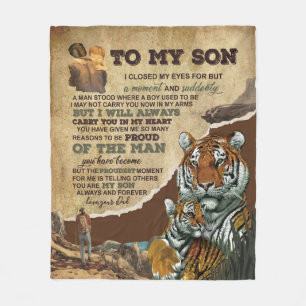 Personalized To My Son Tiger, Love Letter From Dad Fleece Blanket