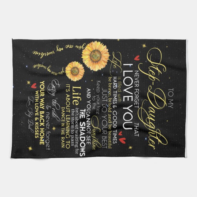 Personalized To My Step-Daughter Blanket Kitchen Towel (Horizontal)