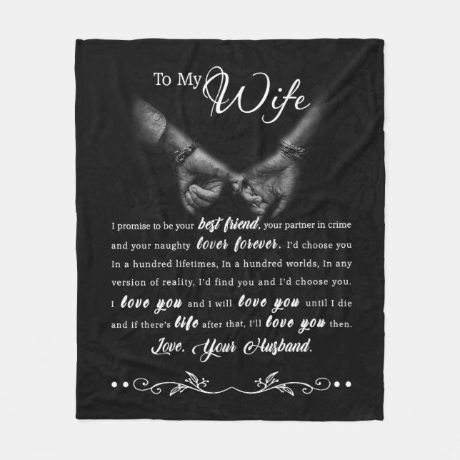 Personalized To My Wife Blanket (Front)