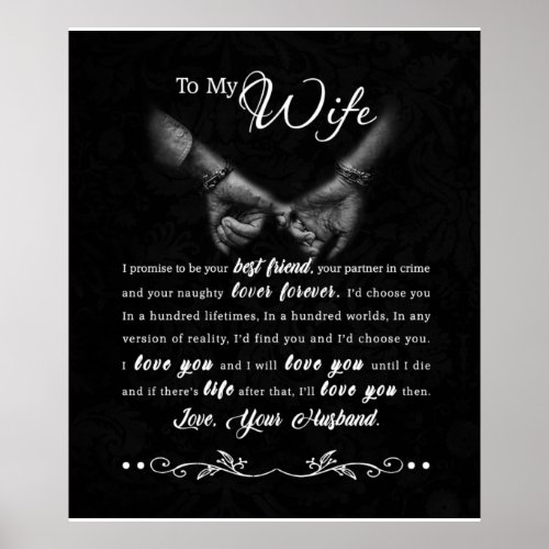 Personalized To My Wife Blanket Poster