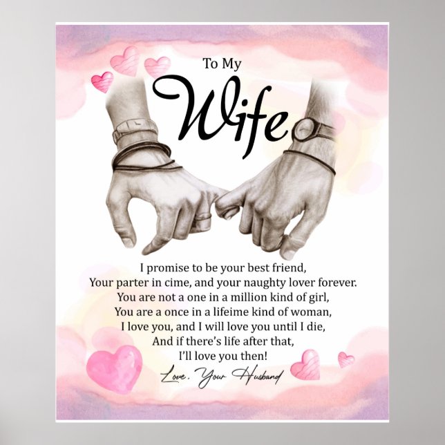 Personalized To My Wife Blanket Poster (Front)