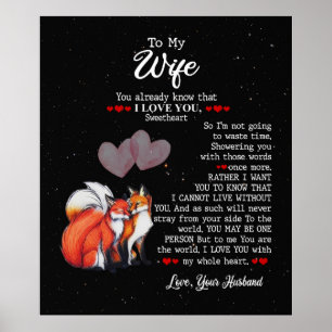 Personalized To My Wife Blanket Poster