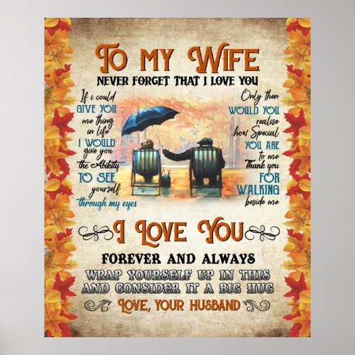 Personalized To My Wife From Husband Poster