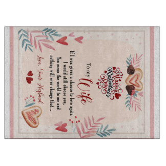 Personalized To My Wife Happy Valentine Day Cutting Board