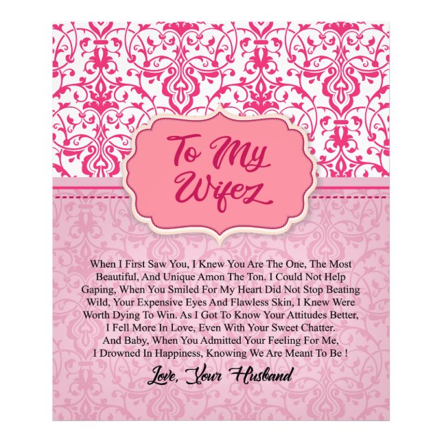 Personalized To My Wife | Idea Valentine Gifts Photo Print (Front)