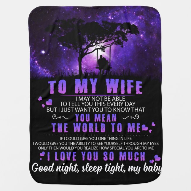 Personalized To My Wife, Letter From Husband Blank Baby Blanket (Front)