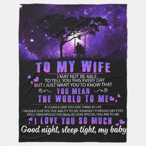 Personalized To My Wife Letter From Husband Blank Fleece Blanket