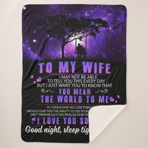 Personalized To My Wife Letter From Husband Blank Sherpa Blanket