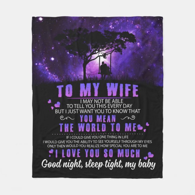 Personalized To My Wife Letter From Husband Gift Fleece Blanket (Front)