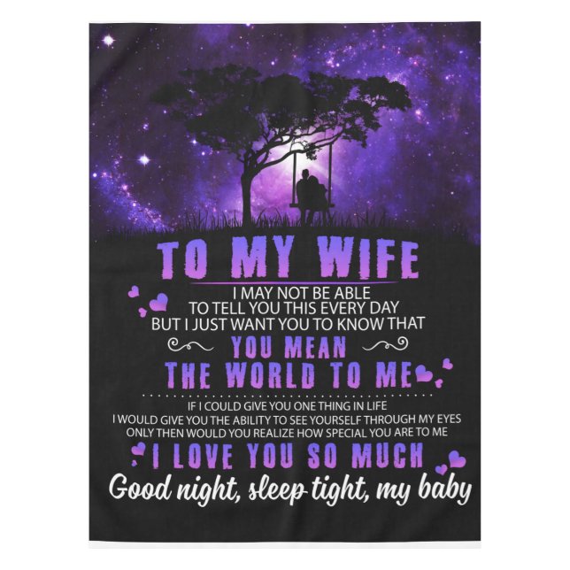 Personalized To My Wife, Letter From Husband Tablecloth (Front)