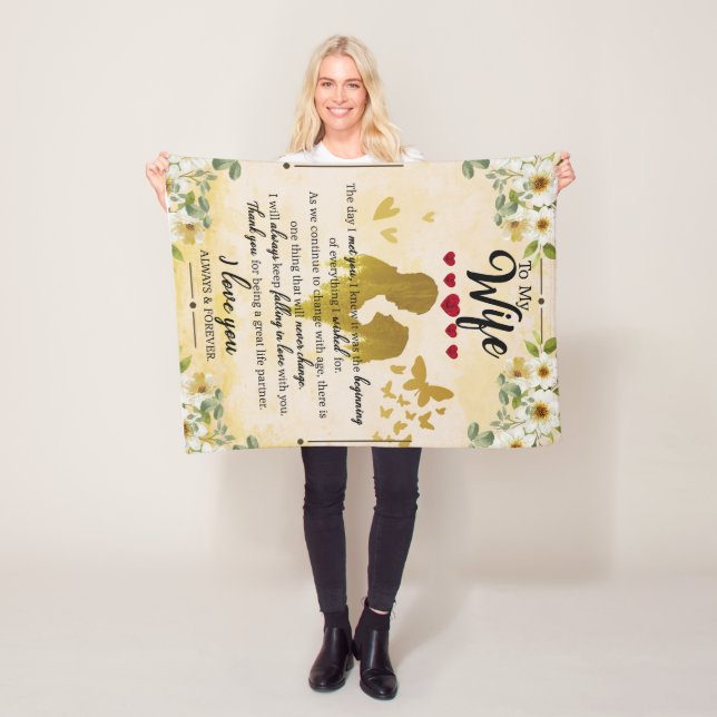 Personalized To My Wife Love Forever Gifts Idea Fleece Blanket (In Situ)