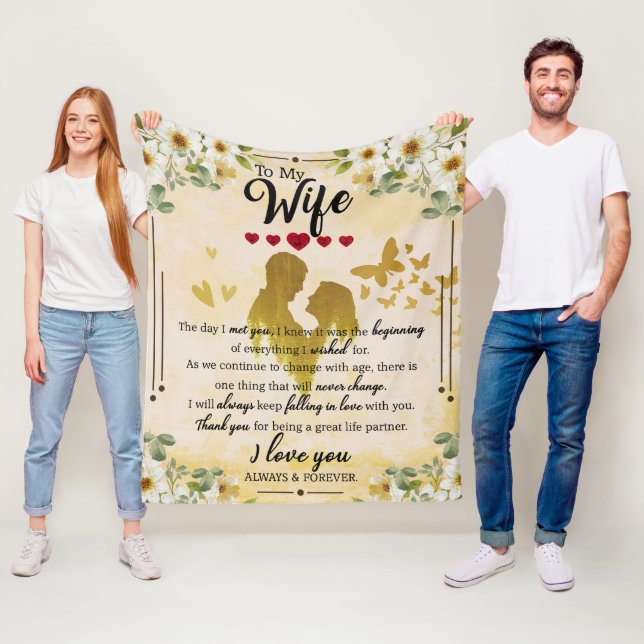 Personalized To My Wife Love Forever Gifts Idea Fleece Blanket (In Situ)