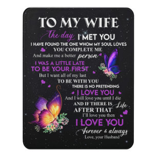 Personalized To My Wife Love From Husband Door Sign