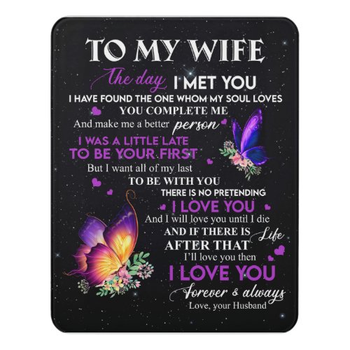 Personalized To My Wife Love From Husband Door Sign