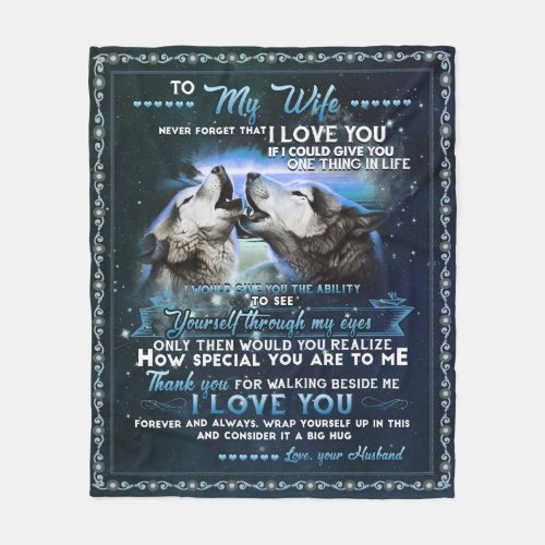 Personalized To My Wife Love From Husband Fleece Blanket