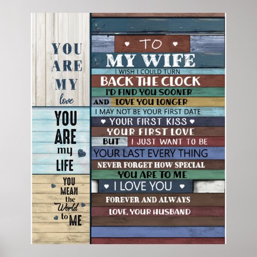 Personalized To My Wife Love From Husband Poster