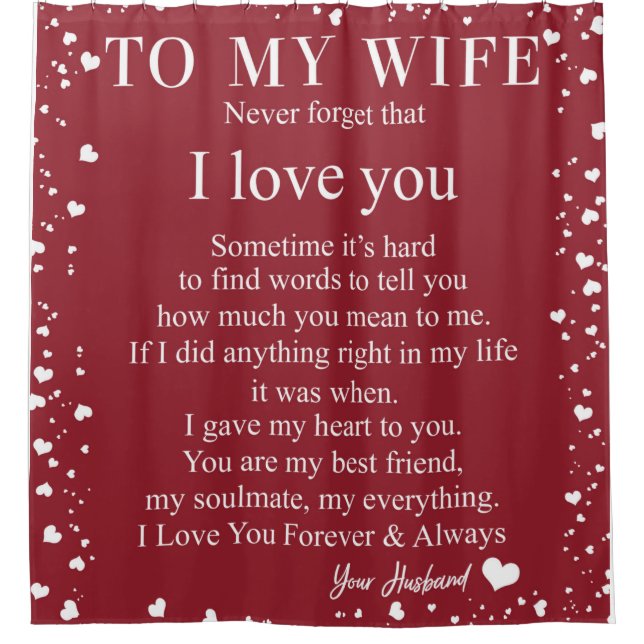 Personalized To My Wife Love From Husband Shower Curtain (Front)