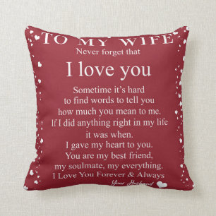 Personalized To My Wife Love From Husband Throw Pillow