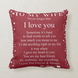 Personalized To My Wife Love From Husband Throw Pillow