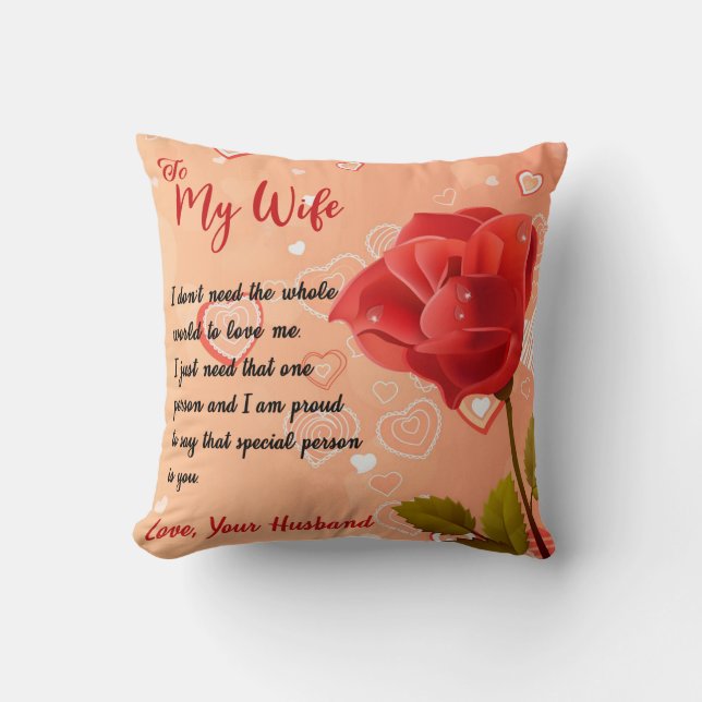 Personalized To My Wife,Wife Birthday Gift Throw Pillow (Front)