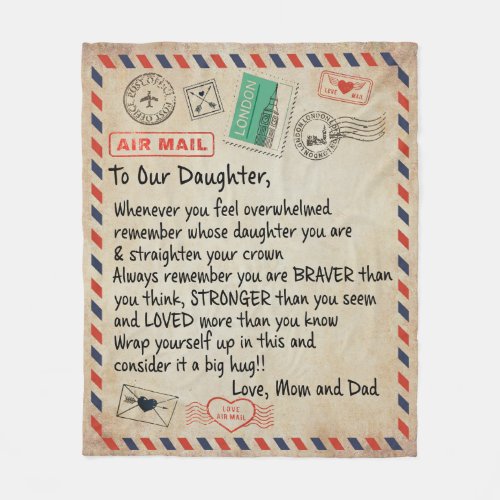 Personalized To Our Son Love Letter From Mom Fleece Blanket