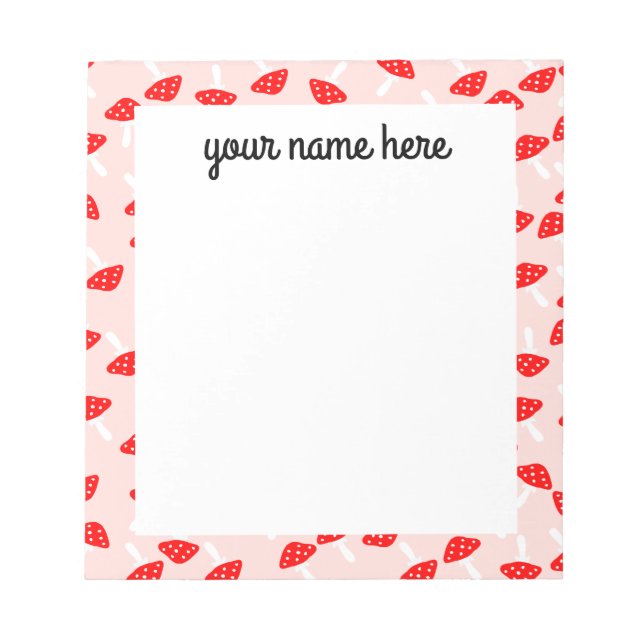 Personalized Toadstool Mushrooms Notepad (Front)