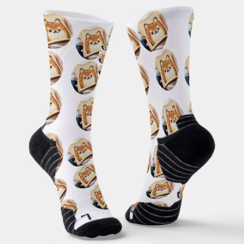 Personalized toast dog pattern socks