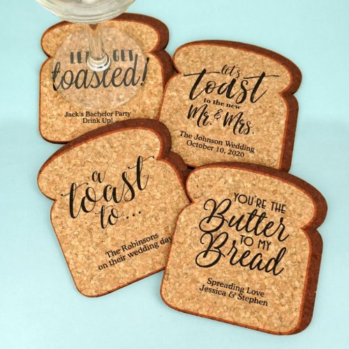 Personalized Toast Shape Cork Coaster