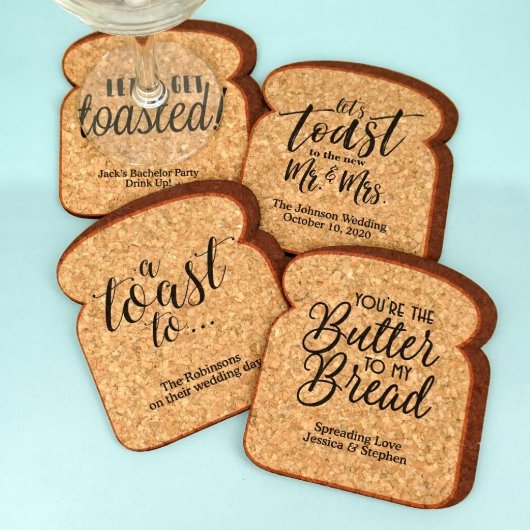 Personalized Toast Shape Cork Coaster (Toast)