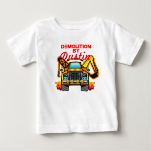 Personalized Toddler Construction Demolition Truck Baby T-Shirt