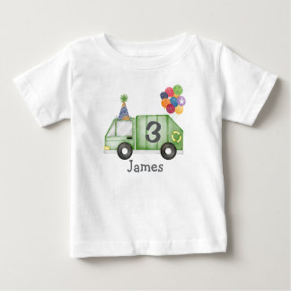Personalized Toddler Garbage Truck Birthday Baby T-Shirt