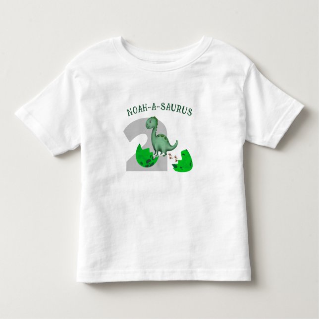 Personalized Toddler kid's Dinosaur Birthday Toddler T-shirt (Front)